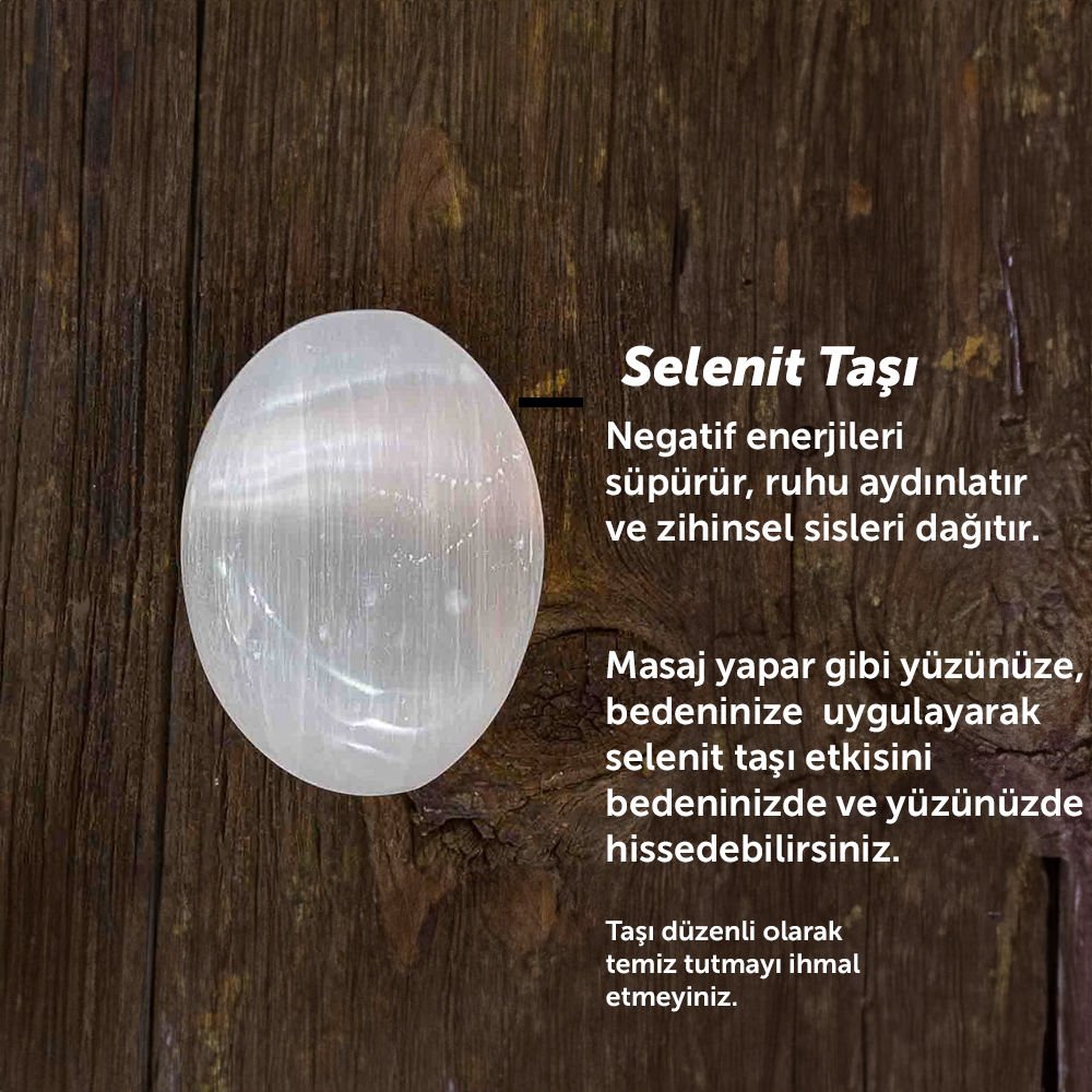 Selenit Taşı (Yüz ve Vücut Arınması) (Oval ve Kalpli Selenit)
