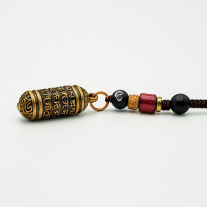 Om Mani Padme Hum Vintage Bronz Anahtarlık