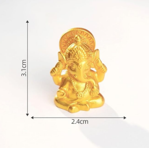 Mini Ganesha Figürü Bereket Ve Bolluk Altın Renkli