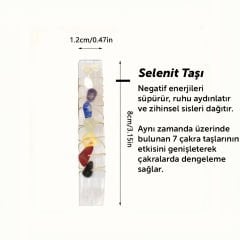 Chakra Taşlı Selenit Çubuk - Enerji Dengeleyici
