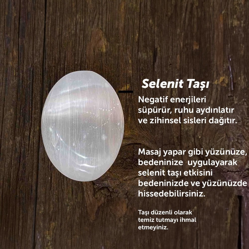 Selenit Taşı (Yüz ve Vücut Arınması) (Oval ve Kalpli Selenit)