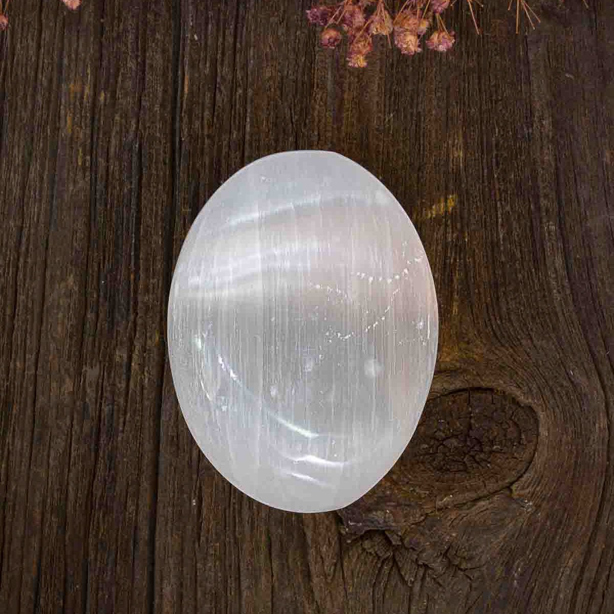 Selenit Taşı (Yüz ve Vücut Arınması) (Oval ve Kalpli Selenit) Oval