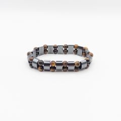 Hematit - Kaplan Gözü Çiftli Bileklik (Farklı Seçenekler) Hematit