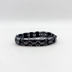 Hematit - Kaplan Gözü Çiftli Bileklik (Farklı Seçenekler) Hematit