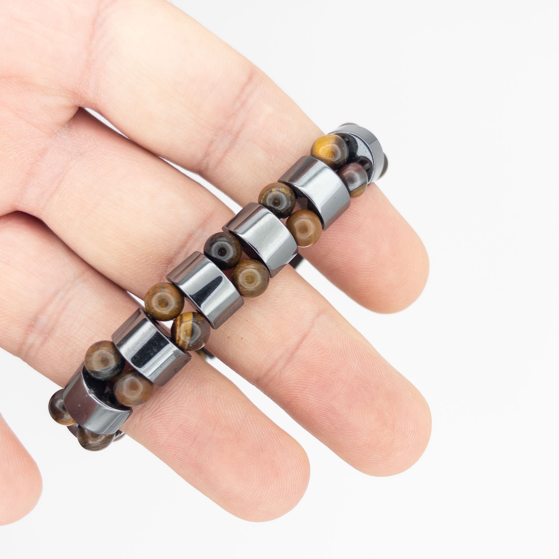 Hematit - Kaplan Gözü Çiftli Bileklik (Farklı Seçenekler) Kaplan Gözü