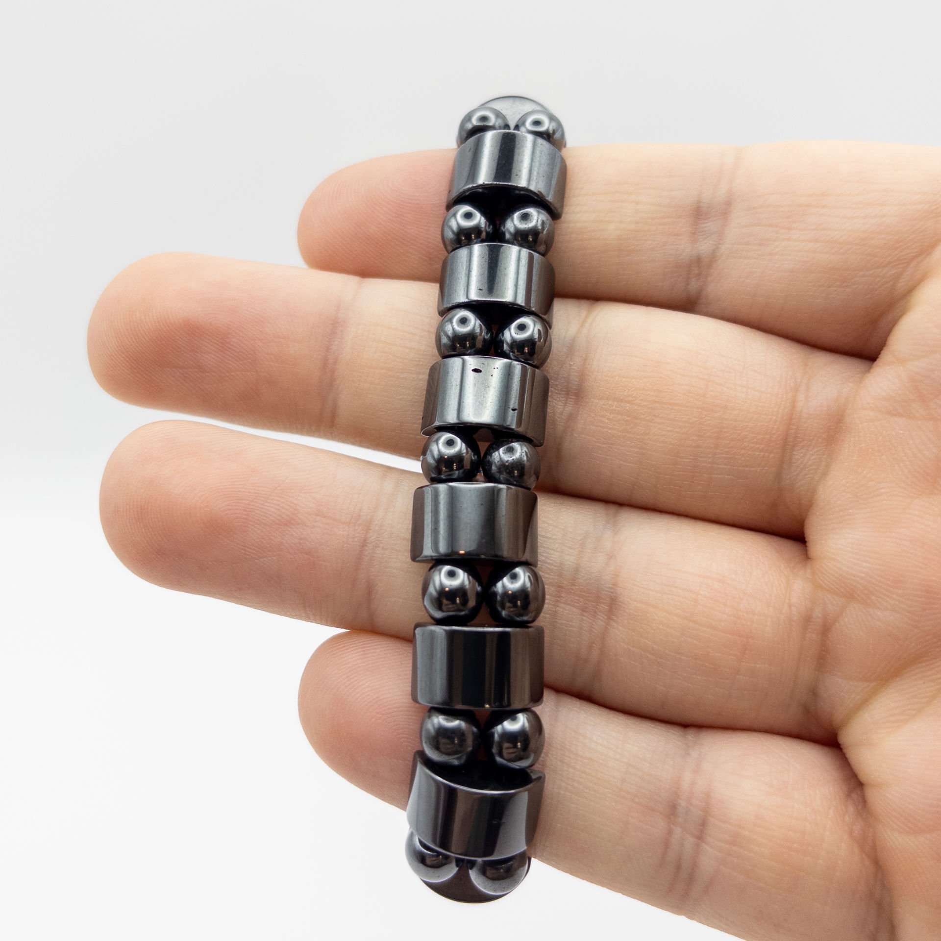 Hematit - Kaplan Gözü Çiftli Bileklik (Farklı Seçenekler) Hematit