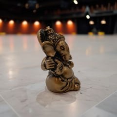 Ganesha Figürü Bereket Ve Bolluk Altın Renkli Büst