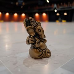 Ganesha Figürü Bereket Ve Bolluk Altın Renkli Büst