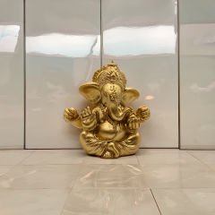 Ganesha Figürü Bereket Ve Bolluk Altın Renkli Büst