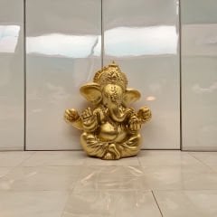 Ganesha Figürü Bereket Ve Bolluk Altın Renkli Büst