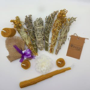 Bereket ve Arınma Seti 1 (4 Balmumu, 1 Lotus Mum, 2 Adaçayı ,2 Lavanta, 2 Üzerlik)