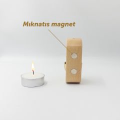 Kapı Zili Çanı Ahşap Pirinç Kaseli Kablosuz Magnetli Çan, Kapı ve Giriş Zilleri