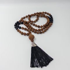Lav Taşlı 108li Rudraksha Kolye (Farklı Boyutlar)