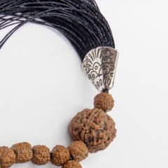Kırmızı Akik Taşlı 108li Rudraksha Kolye (Farklı Boyutlar)