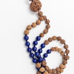 Lapis Lazuli Taşlı 108li Rudraksha Kolye (Farklı Boyutlar)