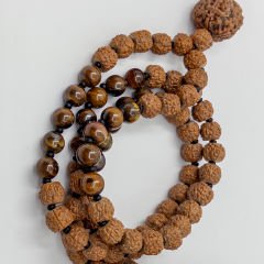 Kaplan Gözü Taşlı 108li Rudraksha Kolye