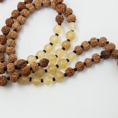 Sitrin Taşlı 108li Rudraksha Kolye (Farklı Boyutlar)