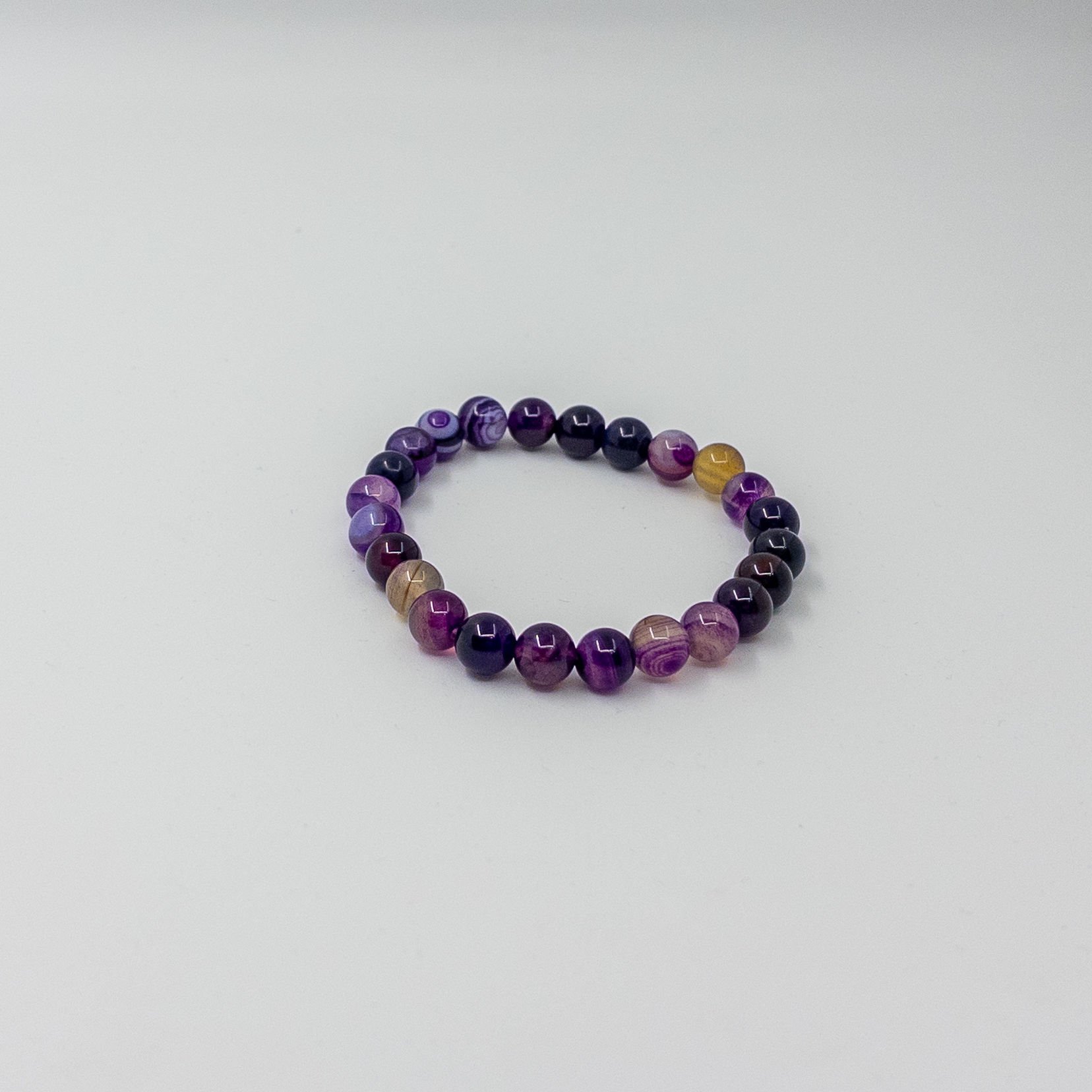 Doğal Taş Bileklikler (Tekli 22 Adet Farklı Doğal Taş Bileklik) Mor Akik