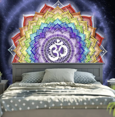 Mandala Goblen Duvar Asılı Polyester Ev Yatak Odası Dekoru 150x150CM