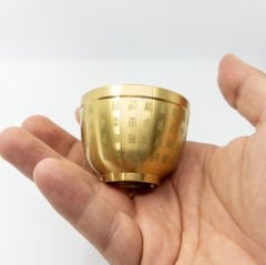 Feng Shui Altın Renkli İşlemeli Bakır Bereket Nimet Kasesi 18gr