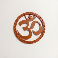 Aum / Ohm Yuvarlak Ahşap Duvar Süsü
