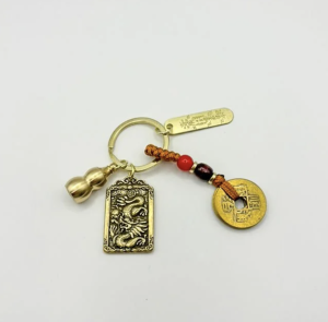 Ejderha Figürlü Wu Lou Anahtarlık Güç ve Bereket