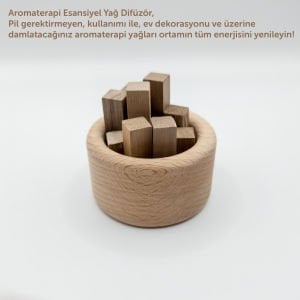 Ahşap Aromaterapi Yağ Difüzörü / Pil Gerektirmez