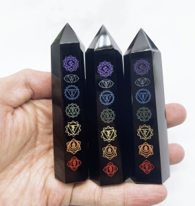 Yedi Çakra Obsidyen Kristal – Enerji Dengeleyici Doğal Taş