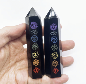 Yedi Çakra Obsidyen Kristal – Enerji Dengeleyici Doğal Taş
