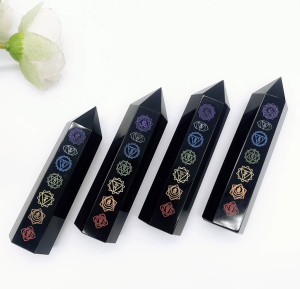 Yedi Çakra Obsidyen Kristal – Enerji Dengeleyici Doğal Taş