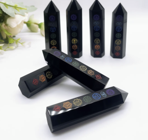 Yedi Çakra Obsidyen Kristal – Enerji Dengeleyici Doğal Taş