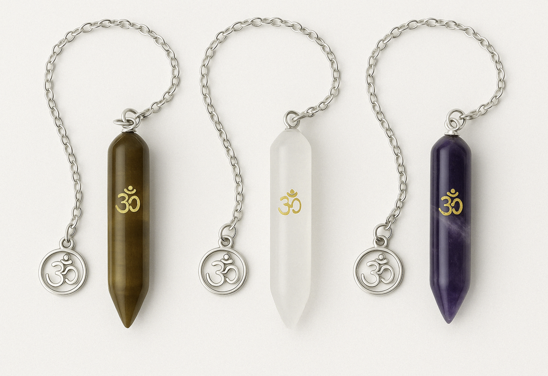 Doğal Taş Sarkaç “Ohm” Sembolü ile Enerji Dengeleyici Pandül