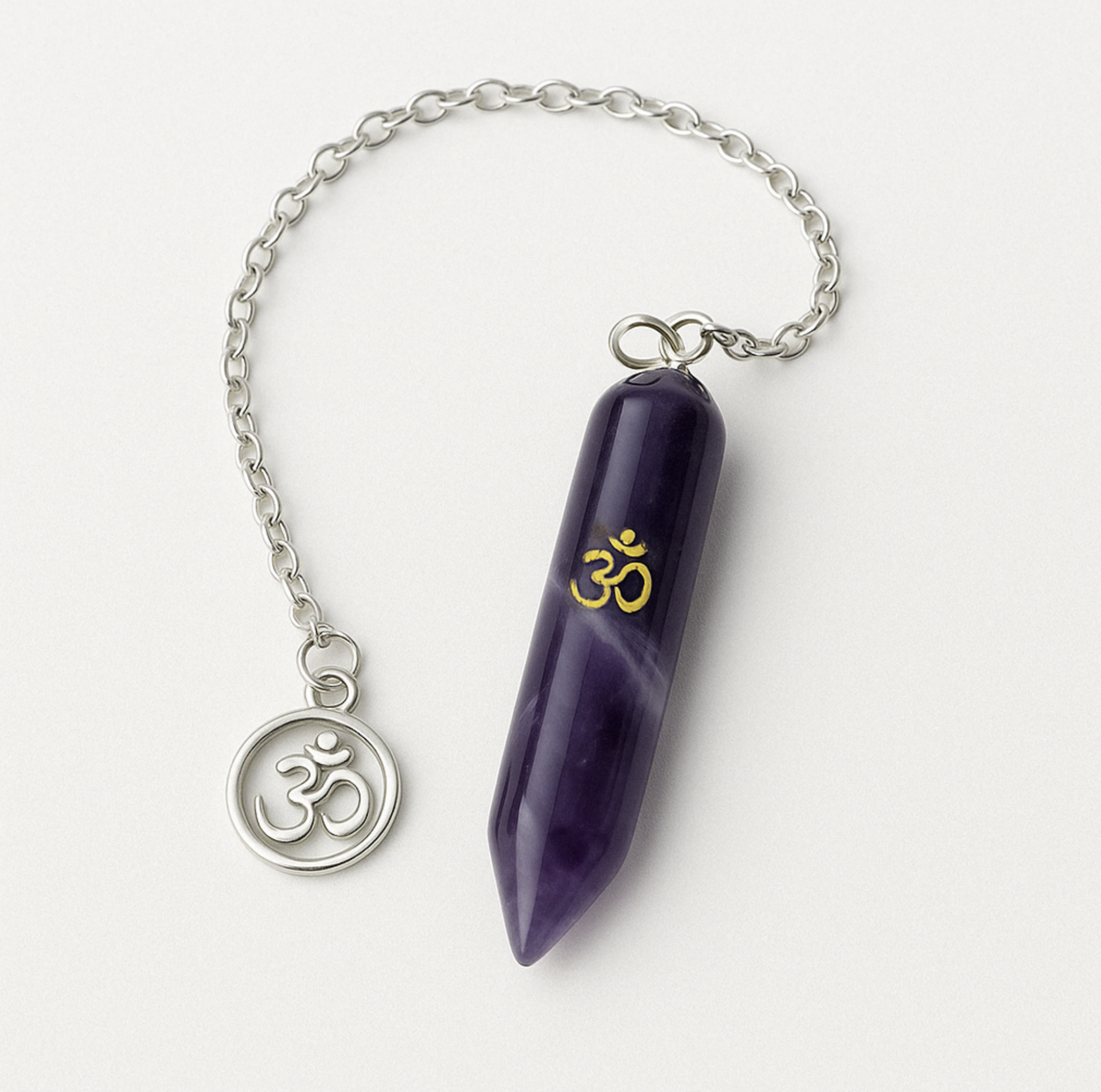 Doğal Taş Sarkaç “Ohm” Sembolü ile Enerji Dengeleyici Pandül Ametist