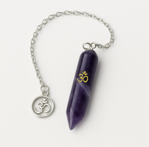 Doğal Taş Sarkaç “Ohm” Sembolü ile Enerji Dengeleyici Pandül Ametist