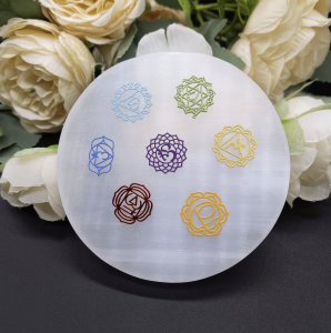 7 Çakra Sembolü Doğal Taş Yuvarlak Selenit