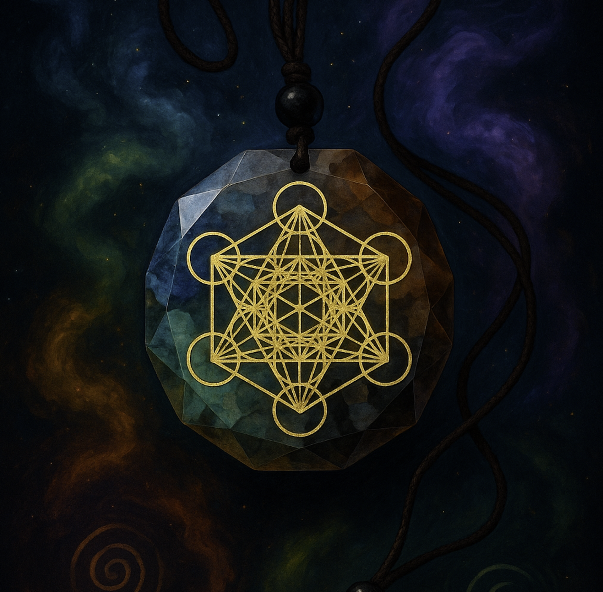 7 Çakra Dengeleyici Metatron Küpü Orgonit  Kolye