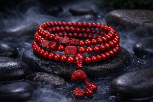 108 Taşlı Cinnabar Bileklik Kolye  ÖZEL