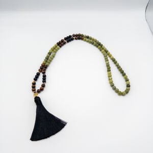 Toprakla Uyum  Yeşim Taşı, Kaplan Gözü ve Oniks Kolye