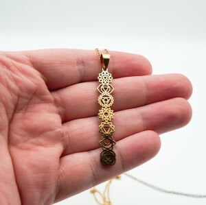 7 Çakralı Dikey veya Yatay Farkındalık Kolyesi (Altın,Gümüş renkleri)