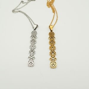 7 Çakralı Dikey veya Yatay Farkındalık Kolyesi (Altın,Gümüş renkleri)