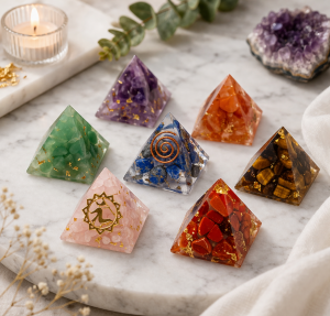 7li Kristal Orgonit Piramit Seti