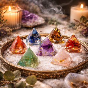 7li Kristal Orgonit Piramit Seti