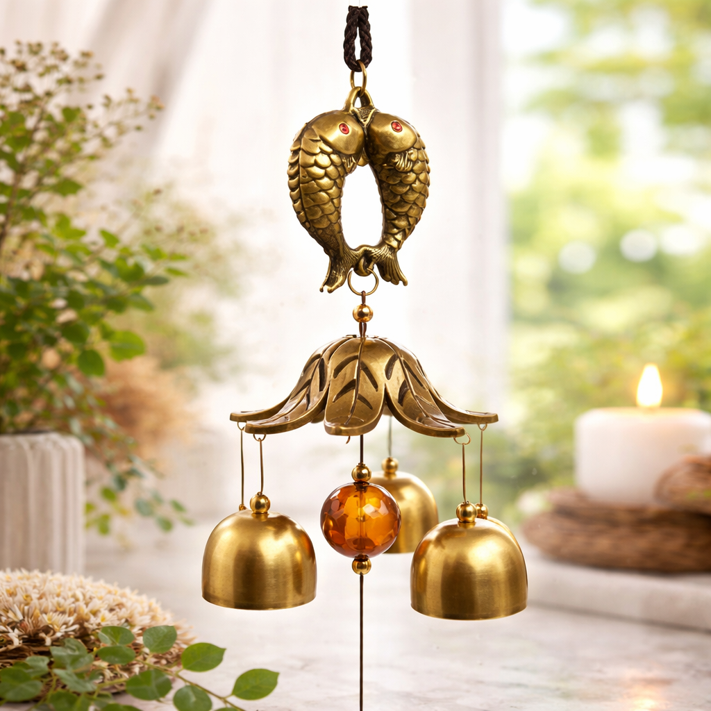 Balık Figürlü Feng Shui Rüzgar Çanı